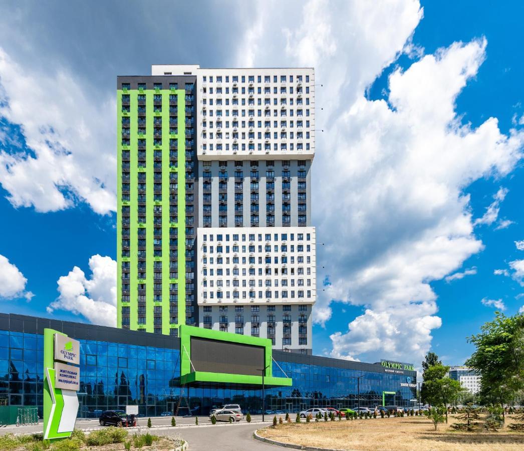 Flatrent Olympic Park, Метро Бориспільська Поруч! 基輔 外观 照片